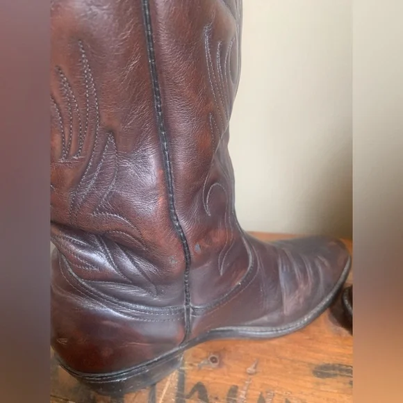 Red Wing Pecos Western Cowboy Boots Size 8 wide 3e Brown Leather9801-1 vintage